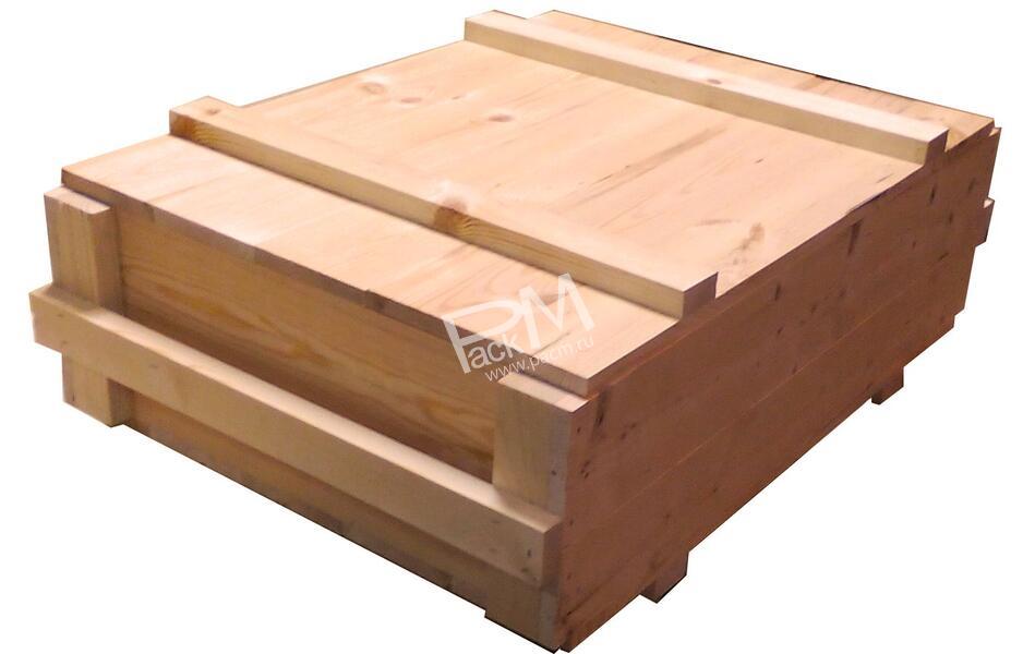 Деревянный ящик с крышкой на петлях и ручками